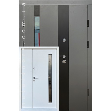 Двері Марсель 1200 мм (зі склопакетом) + короб 2 кольори