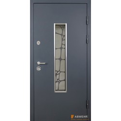 Входные двери Solid Glass Abwehr краска серая 7021T / дуб полярный Vinorit