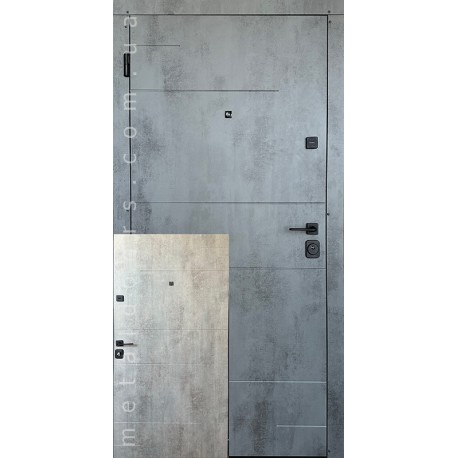 Вхідні двері Дует бетон сірий Редфорт