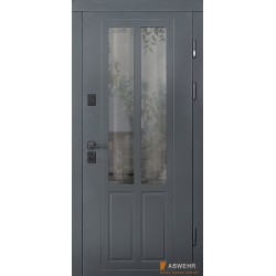 Вхідні двері Country NeoGlass Abwehr сіра фарба (RAL 7021n)