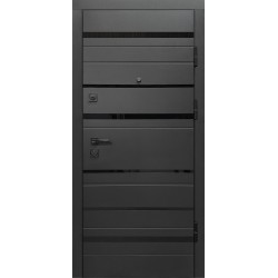 Входная дверь City Style 3 черная шагрень/олово супермат