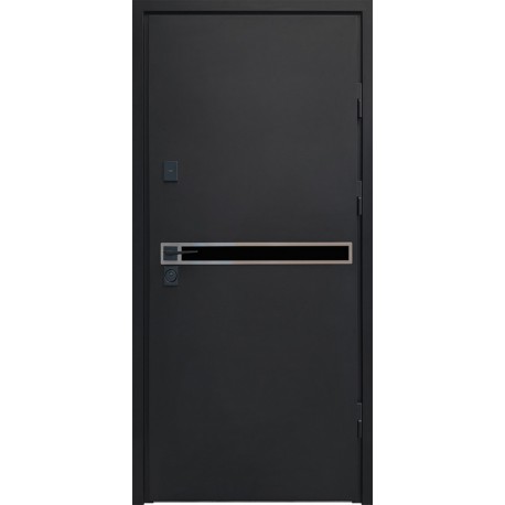 Входная дверь City Pro 1 RAL 9005 муар/белый супермат