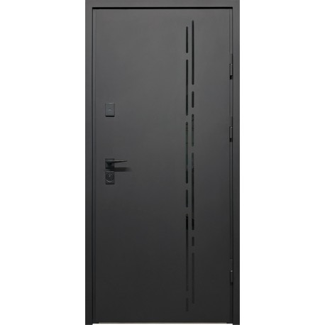 Входная дверь City Pro 2 RAL 9005 муар/белый супермат