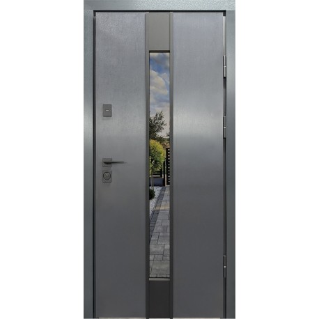 Входная дверь City Lux 2 лампра антрацит/сосна прованс