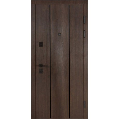 Двері вхідні Вертикаль Редфорт Дуб портовий / Білий супермат