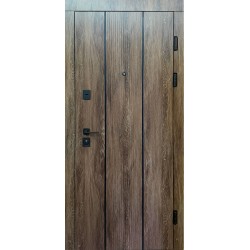 Двери входные Вертикаль Редфорт Дуб портовый / Белый супермат