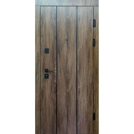 Двері вхідні Вертикаль Редфорт Дуб портовий / Білий супермат