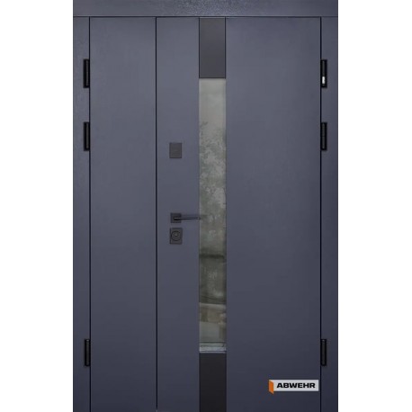 Вхідні двері 527 Tower 1200 мм Abwehr антрацит/олово супермат