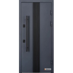 Входные двери 590 Vector Abwehr краска серая 7021T / белый Vinorit 