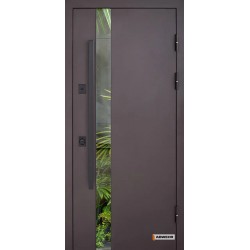 Входные двери 506 Nordi Glass Abwehr коричневый Ral 8019Т / слоновая кость