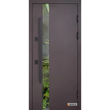 Входные двери 506 Nordi Glass Abwehr коричневый Ral 8019Т / слоновая кость